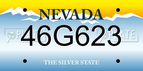 46G623 Nevada License Plate