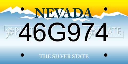 46G974 Nevada License Plate
