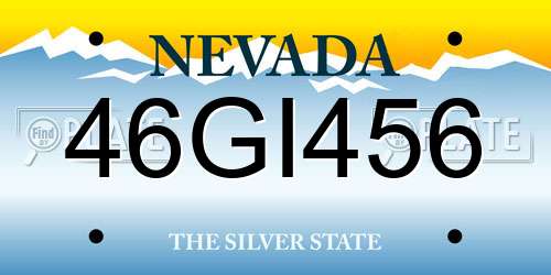 46GI456 Nevada License Plate