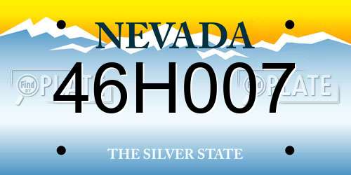 46H007 Nevada License Plate