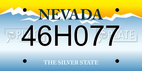 46H077 Nevada License Plate