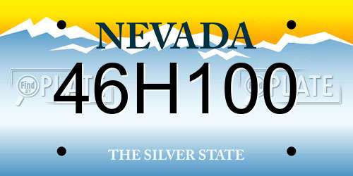 46H100 Nevada License Plate