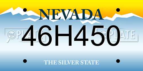 46H450 Nevada License Plate
