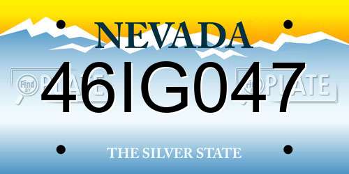 46IG047 Nevada License Plate
