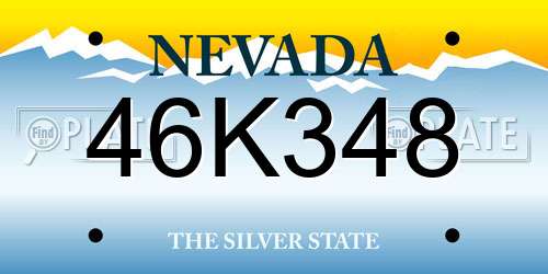 46K348 Nevada License Plate