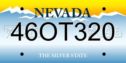 46OT320 Nevada License Plate