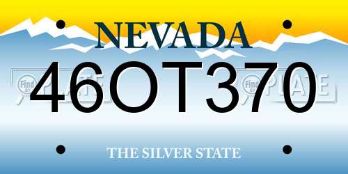 46OT370 Nevada License Plate