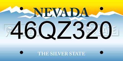 46QZ320 Nevada License Plate