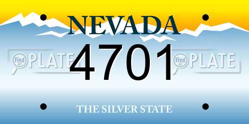 4701 Nevada License Plate