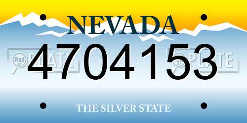 4704153 Nevada License Plate