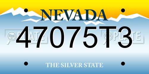 47075T3 Nevada License Plate