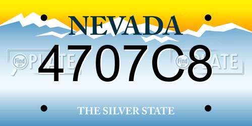 4707C8 Nevada License Plate