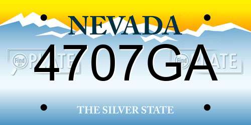 4707GA Nevada License Plate