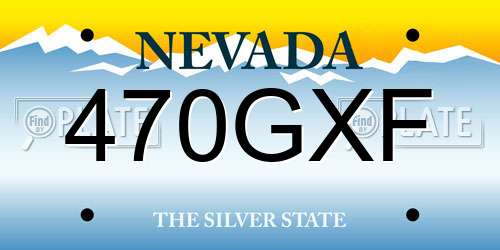 470GXF Nevada License Plate