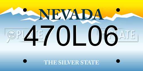 470L06 Nevada License Plate