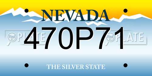 470P71 Nevada License Plate