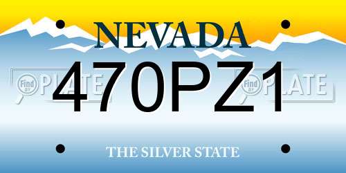 470PZ1 Nevada License Plate