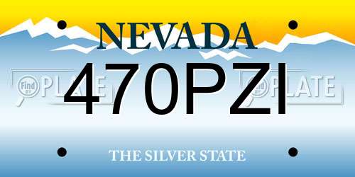 470PZI Nevada License Plate