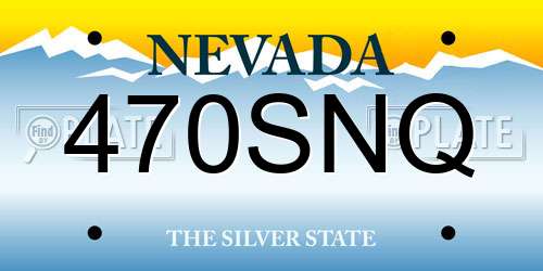 470SNQ Nevada License Plate