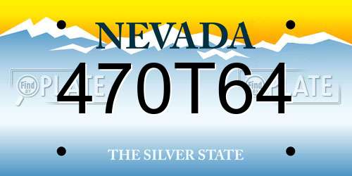 470T64 Nevada License Plate