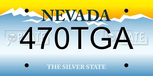 470TGA Nevada License Plate