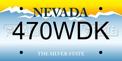 470WDK Nevada License Plate