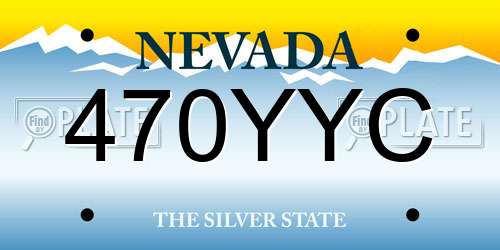 470YYC Nevada License Plate