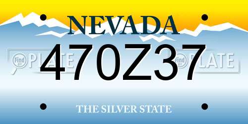 470Z37 Nevada License Plate