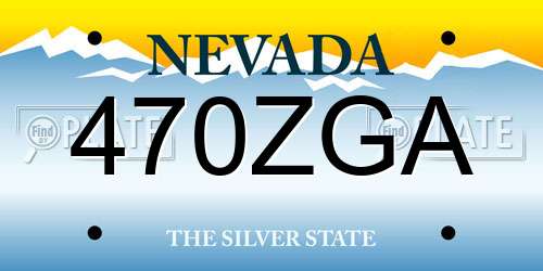 470ZGA Nevada License Plate