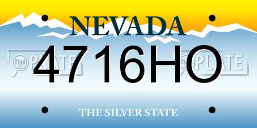 4716HO Nevada License Plate