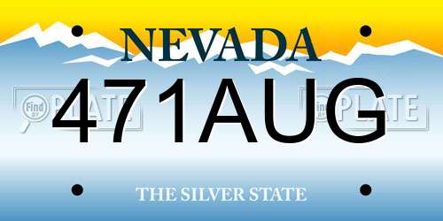 471AUG Nevada License Plate