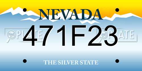 471F23 Nevada License Plate