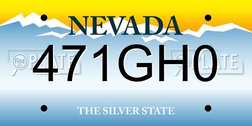 471GH0 Nevada License Plate
