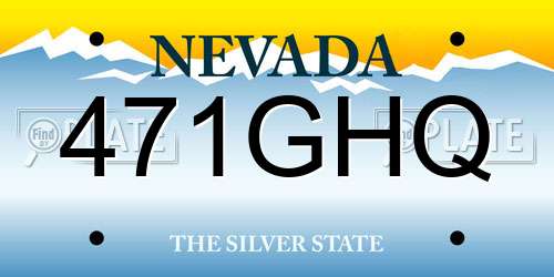 471GHQ Nevada License Plate
