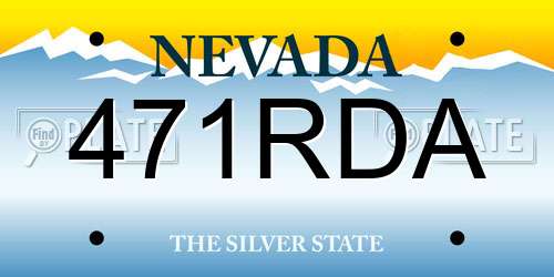 471RDA Nevada License Plate