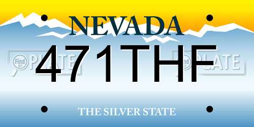 471THF Nevada License Plate