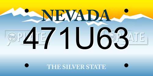 471U63 Nevada License Plate