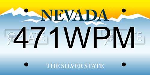 471WPM Nevada License Plate