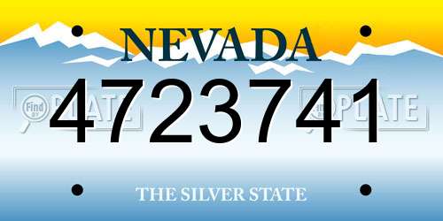 4723741 Nevada License Plate