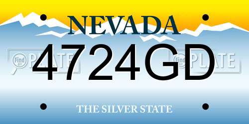 4724GD Nevada License Plate