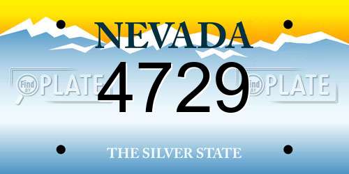 4729 Nevada License Plate