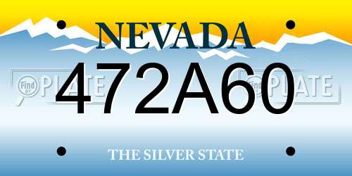 472A60 Nevada License Plate