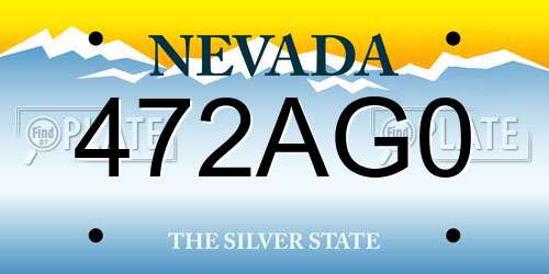472AG0 Nevada License Plate