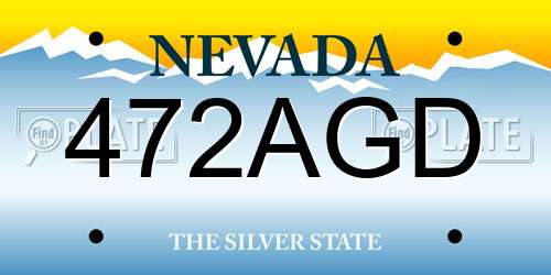 472AGD Nevada License Plate