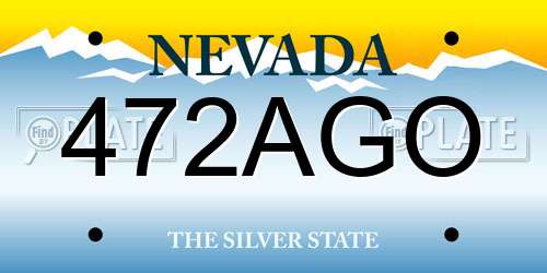 472AGO Nevada License Plate