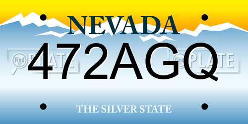 472AGQ Nevada License Plate