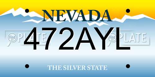 472AYL Nevada License Plate
