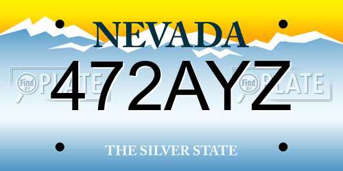 472AYZ Nevada License Plate