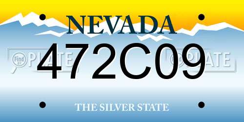 472C09 Nevada License Plate