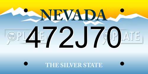 472J70 Nevada License Plate
